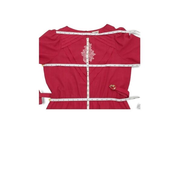 MANSDAR  WOMEN'S  Vintage  Red  Summer Party Retro  Dress . SIZE L - Picture 12 of 12